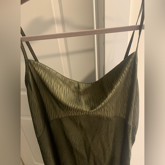 Olive Green Slip Dress - Picture 3 of 4
